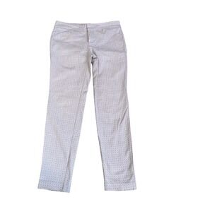 Crosby Womens Grey White Geometric Diamond Straight Leg Dress Pants Size 4